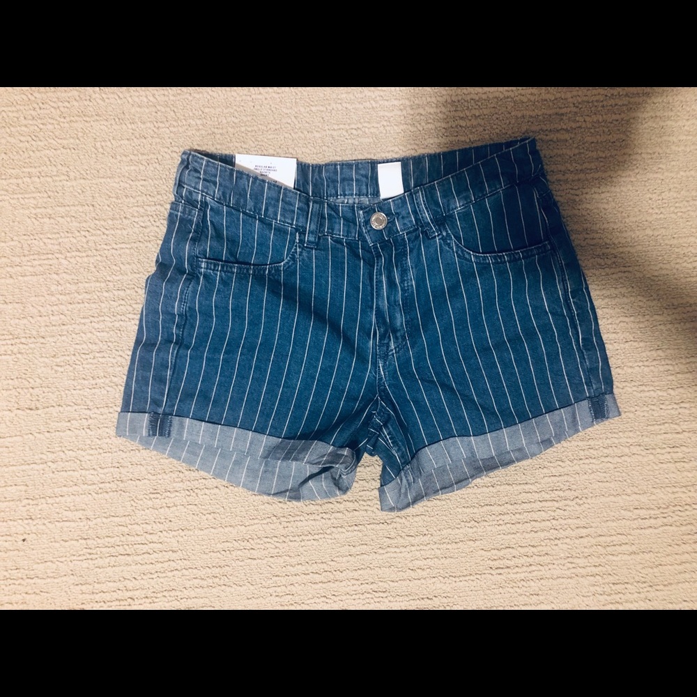 H&M Stripe Denim Shorts